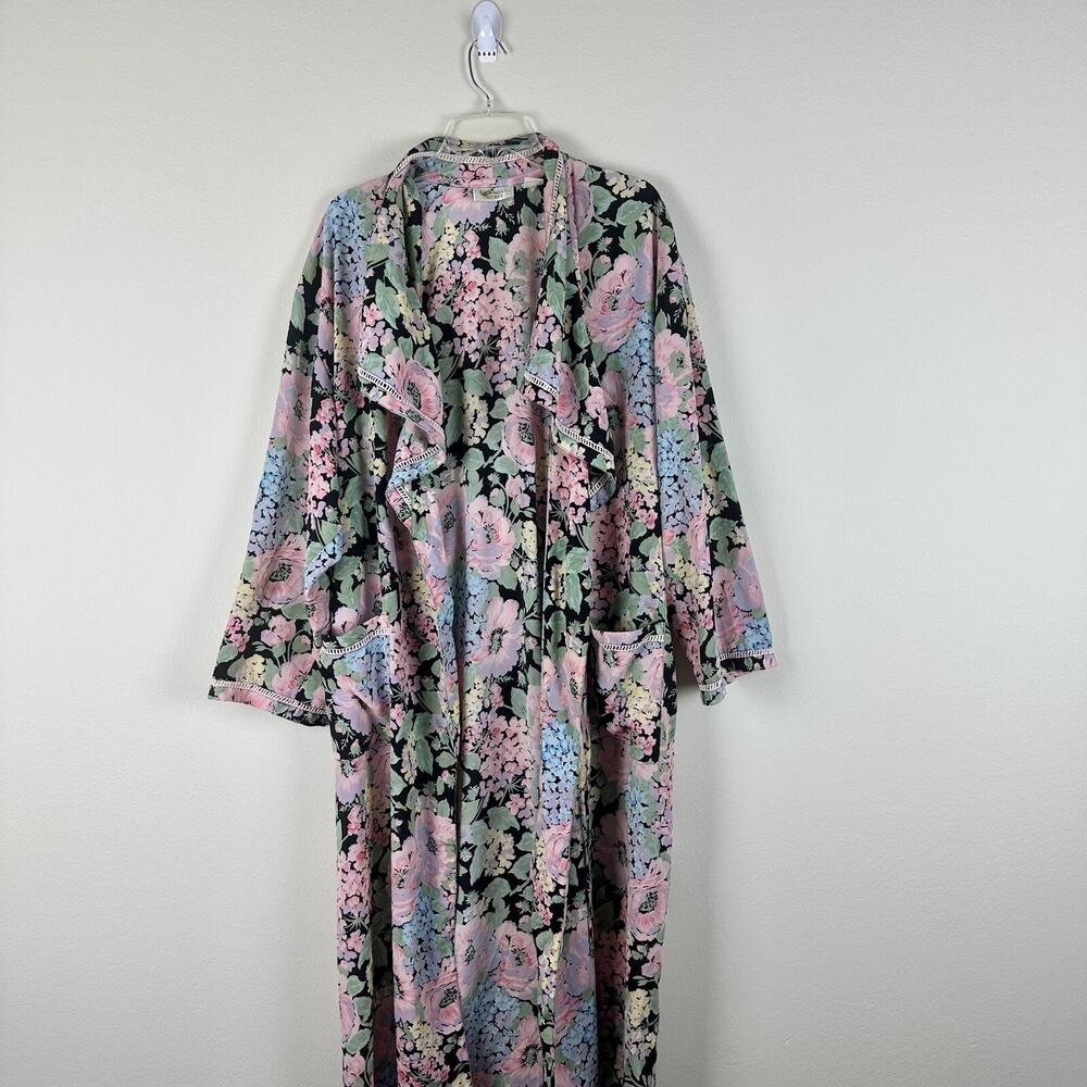 Vintage 80s Victoria’s Secret Gold Label Floral Print Robe Nightgown Size M/L